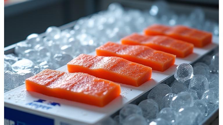 Packaged fresh fish ready for distribution