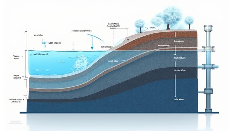 Cross-section of volcanic ash filtration system